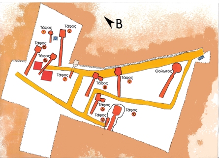 χάρτης μυκηναϊκού νεκροταφείου